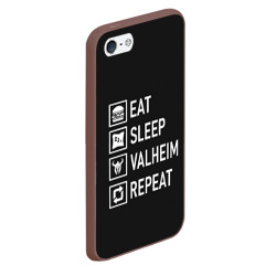 Чехол для iPhone 5/5S матовый Eat/Sleep/Valheim/Repeat - фото 2
