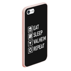 Чехол для iPhone 5/5S матовый Eat/Sleep/Valheim/Repeat - фото 2