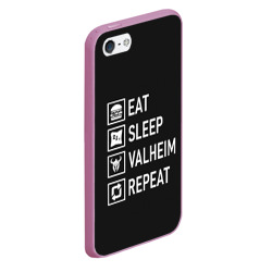 Чехол для iPhone 5/5S матовый Eat/Sleep/Valheim/Repeat - фото 2