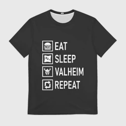 Мужская футболка 3D Eat/Sleep/Valheim/Repeat