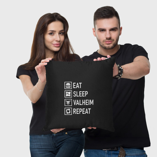 Подушка 3D Eat/Sleep/Valheim/Repeat - фото 3