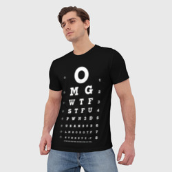 Мужская футболка 3D Проверка Зрения мемными фразами интернет сленга - фото 2