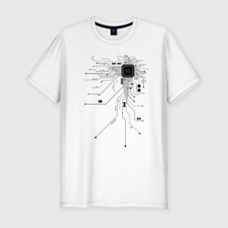 Мужская футболка хлопок Slim Electronic Heart