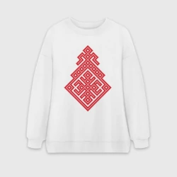 Женский свитшот oversize без начеса хлопок Славянский Оберег Макошь