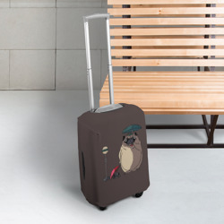 Чехол для чемодана 3D Мопсы на остановке в стиле Тоторо - фото 2