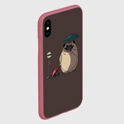 Чехол для iPhone XS Max матовый Мопсы на остановке в стиле Тоторо - фото 2