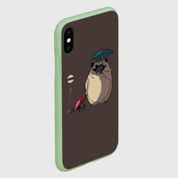 Чехол для iPhone XS Max матовый Мопсы на остановке в стиле Тоторо - фото 2