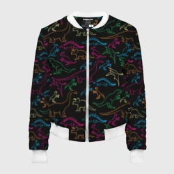 Женский бомбер 3D Динозавры