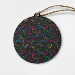 Деревянная игрушка круг Динозавры