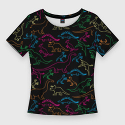 Женская футболка 3D Slim Динозавры