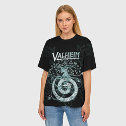 Женская футболка oversize 3D Valheim - фото 2