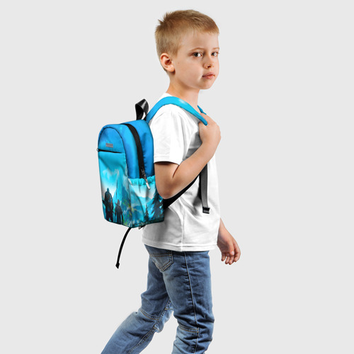 Детский рюкзак 3D с принтом Вальгала, вид сзади #1