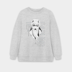Женский свитшот oversize без начеса хлопок Zero Two Заигрывает