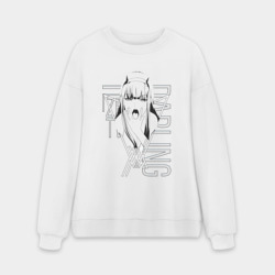 Мужской свитшот oversize без начеса хлопок Zero Two Заигрывает