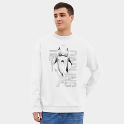 Мужской свитшот oversize без начеса хлопок Zero Two Заигрывает - фото 2