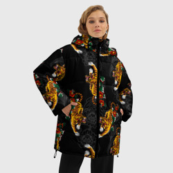 Женская зимняя куртка Oversize Японский стиль - тигры - фото 2