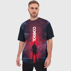 Мужская футболка oversize 3D Control лого над Героиней - фото 2