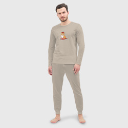 Мужская пижама с лонгсливом хлопок Королевский Корги - фото 2