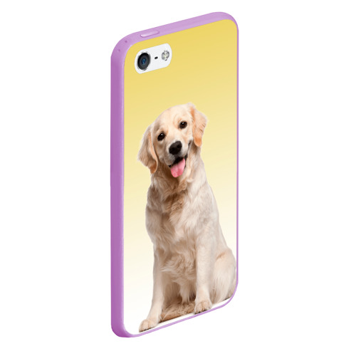 Чехол для iPhone 5/5S матовый Лабрадор ретривер пес, цвет сиреневый - фото 3