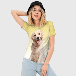 Женская футболка 3D Slim Лабрадор ретривер пес - фото 2