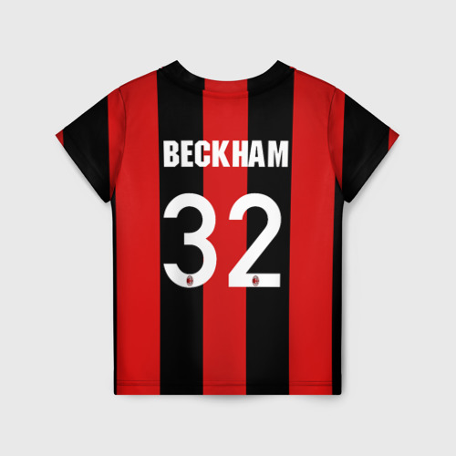 Детская футболка с принтом Форма Милан Бекхэм, вид сзади №1