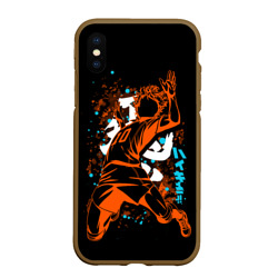 Чехол для iPhone XS Max матовый Атакующий силуэт Сёё Хинаты из аниме Haikyuu!!