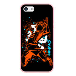 Чехол для iPhone 5/5S матовый Атакующий силуэт Сёё Хинаты из аниме Haikyuu!!