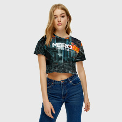 Женская футболка Crop-top 3D Metro Exodus мертвый город - фото 2