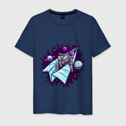 Мужская футболка хлопок Астронавт на самолетике