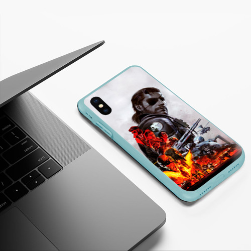 Чехол для iPhone XS Max матовый Metal Gear, цвет мятный - фото 5