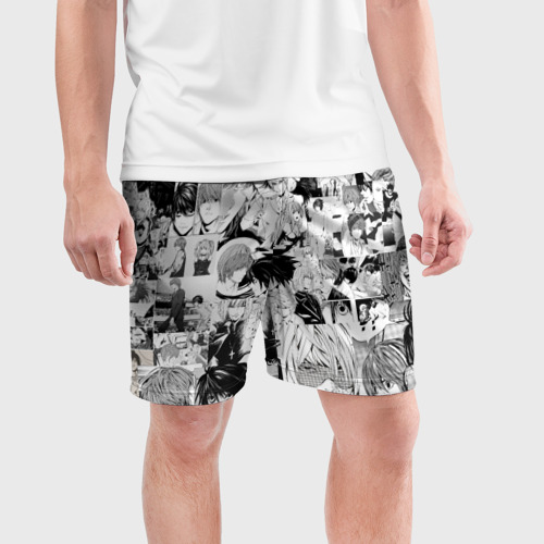 Мужские шорты спортивные Тетрадь смерти, цвет 3D печать - фото 3