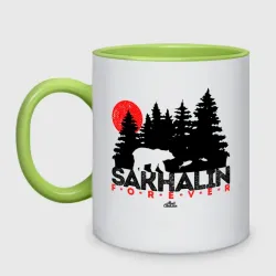 Кружка двухцветная Sakhalin forever