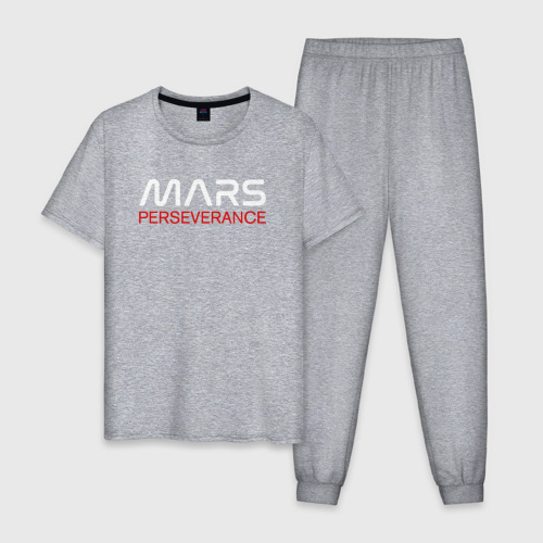Мужская пижама хлопок с принтом MARS - Perseverance, вид спереди #2