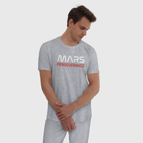 Мужская пижама хлопок с принтом MARS - Perseverance, фото на моделе #1