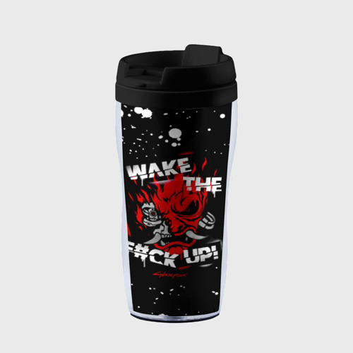 Термокружка-непроливайка Wake the f#ck Up!, цвет черный