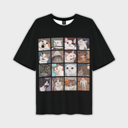 Мужская футболка oversize 3D Коты и кошки