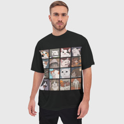 Мужская футболка oversize 3D Коты и кошки - фото 2