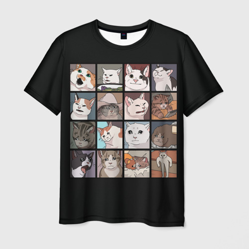 Мужская футболка 3D Коты и кошки, цвет 3D печать