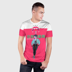 Мужская футболка 3D Slim Призрак в доспехах на розовом - фото 2