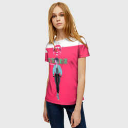 Женская футболка 3D Призрак в доспехах на розовом - фото 2
