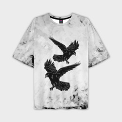 Мужская футболка oversize 3D Gothic crows