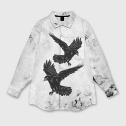 Мужская рубашка oversize 3D Gothic crows