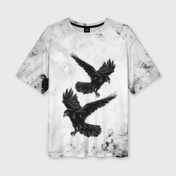 Женская футболка oversize 3D Gothic crows