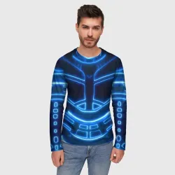 Мужской лонгслив 3D Неоновая броня - neon armor costume - фото 2