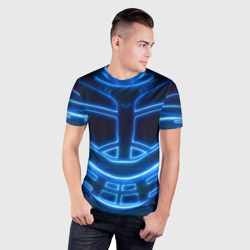 Мужская футболка 3D Slim Неоновая броня - neon armor costume - фото 2