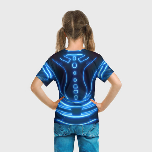 Детская футболка 3D Неоновая броня - neon armor costume, цвет 3D печать - фото 6