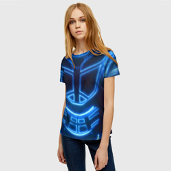 Женская футболка 3D Неоновая броня - neon armor costume - фото 2