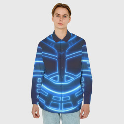 Мужская рубашка oversize 3D Неоновая броня - neon armor costume - фото 2