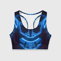 Женский спортивный топ 3D Неоновая броня - neon armor costume