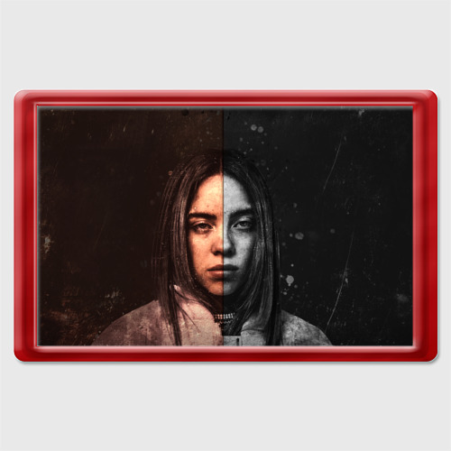 Магнит 45*70 Билли Айлиш Billie Eilish, цвет красный